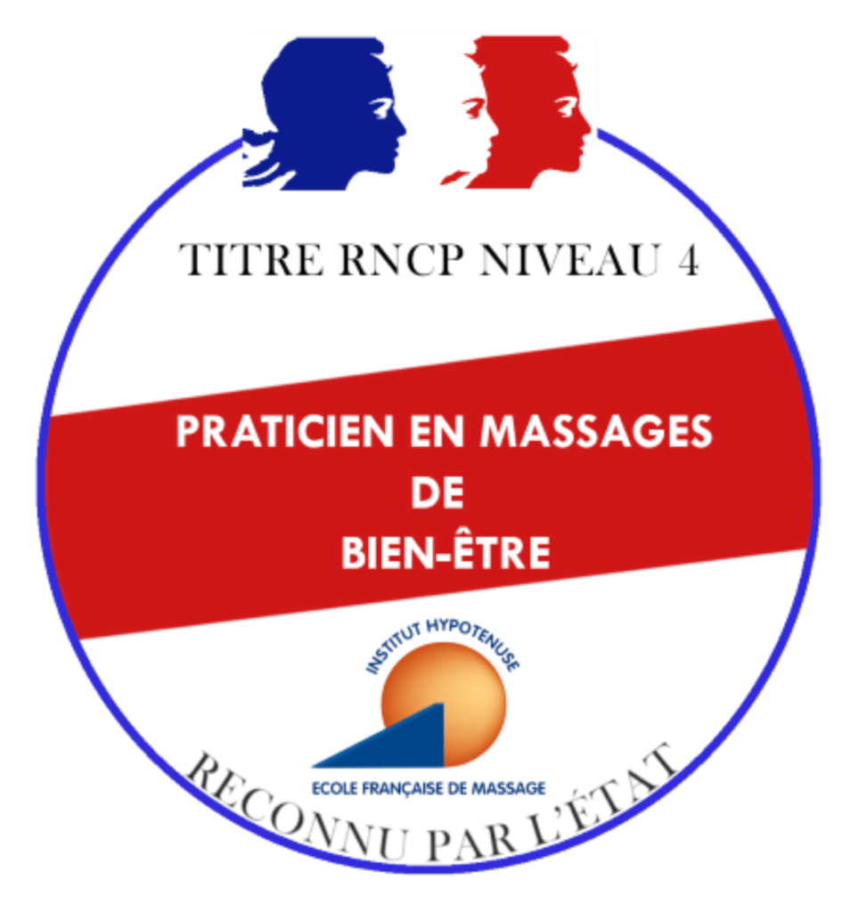 Logo titre RNCP de praticien en massages bien-être , reconnu par l'état